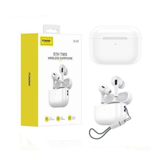 Foneng TWS Wireless Earbuds Bl129 5th Generation Bt 5.3v White